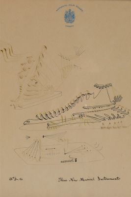 Norman McLaren 1946 Abstract Sketch Drawing. Norman McLaren (Canadian, 1914 - 1987) Unsigned 