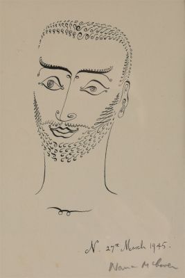 Norman McLaren 1945 Abstract Portrait Sketch. Norman McLaren (Canadian, 1914 - 1987) 1945 