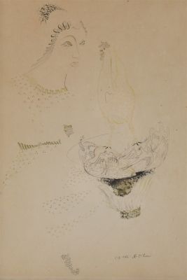 Norman McLaren 1945 Abstract Portrait Sketch. Norman McLaren (Canadian, 1914 - 1987) 1946 