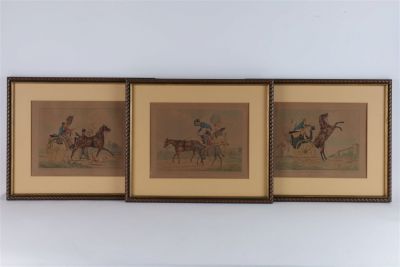 S. J. Fuller 1817 Horse / Carriage Coloured Prints. Set of 3 S. J. Fuller 1817 Horse and 