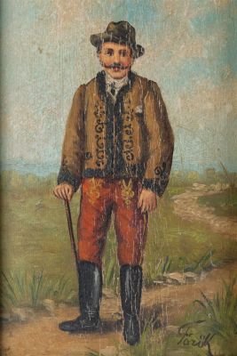19th C Oil on Panel Painting Eastern European Man. 19th C Oil on Panel Painting Portrait of an 