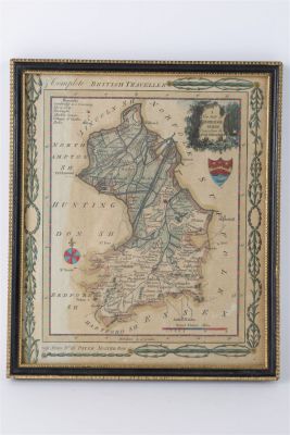 1784 New Map of Cambridgeshire Thomas Condor. From The Complete British Traveller, Hand Tinted 