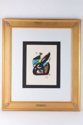 Joan Miro Signed Lithograph La Melodie Acide 1980. Joan Miro Signed Coloured Lithograph La 