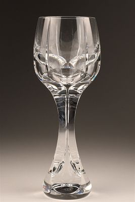 Baccarat Crystal Neptune Wine Goblet Glass. 8.25 inches H x 3 W. Marked on base, signed. 