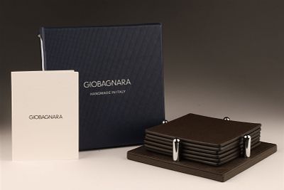 Giobagnara Italy David Moka Golf Coasters Set. Set of 6 Giobagnara Italy David Moka Golf 
