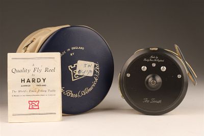 Vintage English Hardy Bros Zenith Fly Fishing Reel. Reel measures 3.25 inches diameter x 1.75 