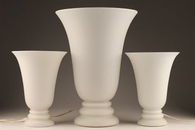 3 MCM French Cased Glass Lamps, CVV Vianne. Set of 3 MCM French Cased Glass Lamps, CVV Vianne. 