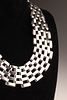 Mexican Taxco Heavy Sterling Linked Bib Necklace. Taxco finely crafted heavy sterling silver Image - 1