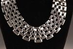 Mexican Taxco Heavy Sterling Linked Bib Necklace. Taxco finely crafted heavy sterling silver Image - 3