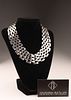 Mexican Taxco Heavy Sterling Linked Bib Necklace. Taxco finely crafted heavy sterling silver Image - 4