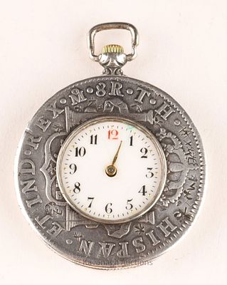 Mexican Colonial Silver 8 Reales Coin Watch. Unique Spanish Colonial 8 reales solid silver 900 