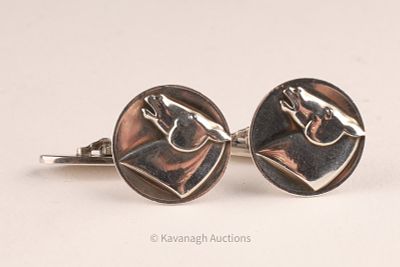 Pair Georg Jensen Denmark Sterling Horse Head Cufflinks. Pair of Georg Jensen Denmark Sterling 