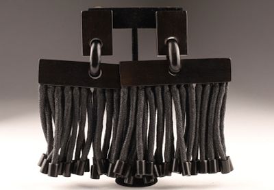 Monies Tribal Ebony Wood Rope Statement Earrings. Monies Denmark pair of tribal styled earrings 