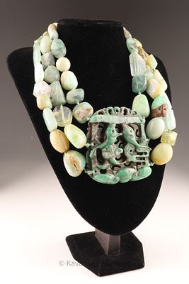 Monies Baroque Green Chrysoprase Statement Necklace. Monies Denmark Gerda Lynggad one of a kind 