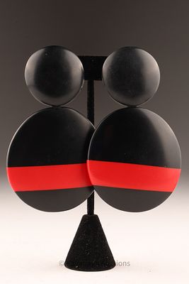 Monies Denmark Pop Art Acrylic Statement Earrings. Monies Denmark pair of large statement 