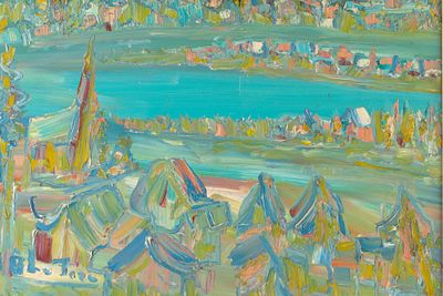 Alban Bluteau (Canadian, 1923 - 2015) Abstract Landscape. Alban Bluteau (Canadian, 1923 - 2015) 