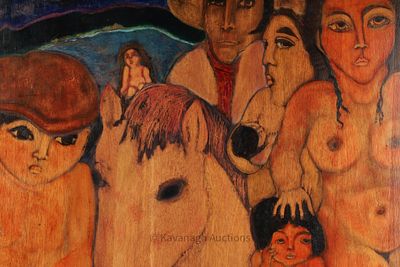 Marion Greenwood (American, 1909-1970) Figural Painting Acapulco 1970. Attributed to Marion 