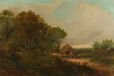 W. Williams, (British, 19th Century) Landscape Bring Home the Hay. W. Williams (British, 19th 
