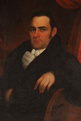 American School, 19th C Oil on Board Portrait Painting of a Gentleman. 19th C American School 