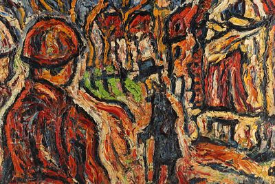 Gordon Roache (Canadian, 20th C.) Expressionist Impasto Painting. Gordon Roache, Changing Face 