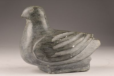 Inuit, 20th century Stone Carving of a Bird. Steatite carving of a stylized bird with incised 