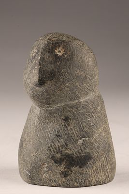 Vintage Inuit Soapstone Carving of a Figure, Morjun AK, 3.25 in. A charming vintage Inuit stone 