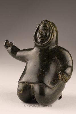 Attributed to Mary Egevadluq Ragee (1925–1983), Inuit Soapstone Figure, Cape Dorset. A finely 