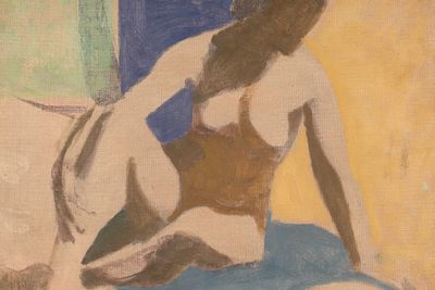 Allan Harrison (Canadian, 1911-1988) Oil on Board, Impressionist Nude. Allan Harrison (Canadian 