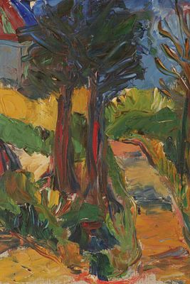 Mid Century Fauvist / Expressionist impasto Landscape, Oil on Canvas. Mid Century Fauvist / 