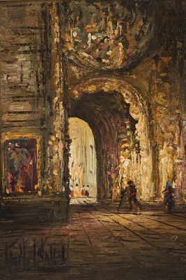 Fermin Santos Alcalde (Spanish, 1909-1997) Monasterio Del Parral Oil Painting. Fermin Santos 