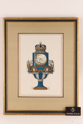 Antique Sevres Chromolithograph Print of A Vase. Chromolithograph print of a Sevres porcelain 