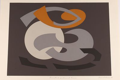 Carmel Yason (20th c.), Brouillard, embruns et brumes Screenprint, 1974. A bold abstract 
