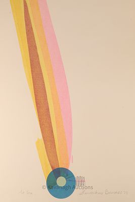 Hendrikus Bervoets (b. 1945), Untitled Abstract Composition, Color Lithograph, 1973. A striking 