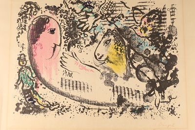Marc Chagall (Russian-French, 1887-1985) Colour Lithograph Reverie 1969. Colour lithograph by 