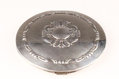 Art Deco Birks Coronation Sterling Powder Compact Carl Poul Petersen. 1890s Antique Goose-Neck 