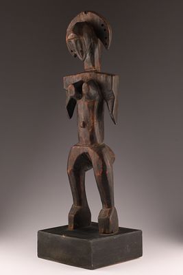 African Female Carved Fertility Statue, 26 inches H. Head has been reglued.