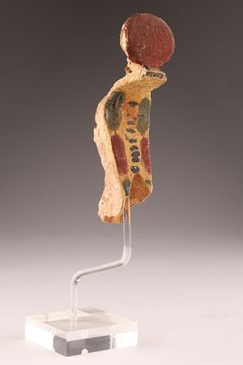 Ancient Egyptian Painted Wood Fragment of Wadjet, ex-Mariette Collection. Ancient Egyptian 