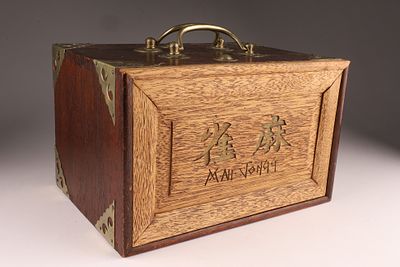 Antique Chinese Mah Jongg Set, C. 1923. In hardwood box with brass bound corners. 148 (144 plus 