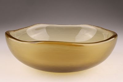 VENINI Attributed L. D. SANTILLANA Inciso Art Glass Bowl. Designed by Ludovico Diaz De 