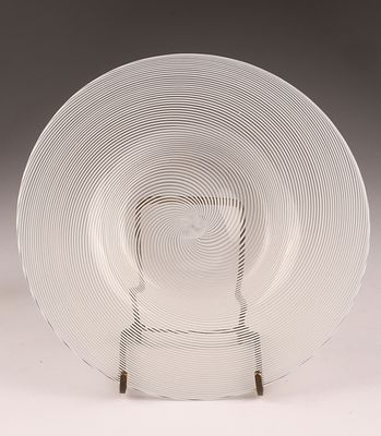 VENINI Murano Mezza Filigrana Small Glass Plate, Swirl. This Venini plate is a fine example of 