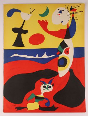 Joan Miro, L’Ete (Summer), 1938 Pochoir in Colors, Verve by Teriade, Paris. A vibrant pochoir by 