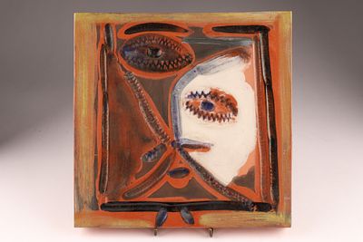 Pablo Picasso (1881-1973) Terracotta Plaque, Visage Cubiste (A.R. 568). Pablo Picasso 