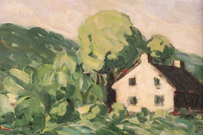 Leo Ayotte (Canadian, 1909-1976) Summer Country Landscape Oil Painting. Leo Ayotte (Canadian 