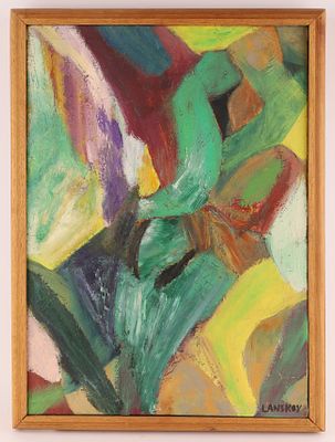 Andre Lanskoy Attrib. Abstract Oil Painting, c. 1955-1965. Attributed to Andre Lanskoy 