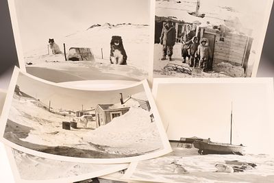 Group of 8 1940s Nunavut Inuit Photographs depicting various scenes of life in the Great white 