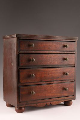 Antique Miniature Apprentice Piece Mahogany Chest Of Drawers P.E.I. circa 1840. Antique 
