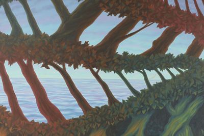 Theodore Ziegler (Canadian, 1956-2021) Acrylic on Canvas Surrealist Seascape Fantasy, 1986. Signe 