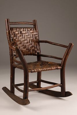Old Hickory Adirondack Child's Rocking Chair. Childs Old Hickory rocking chair featuring a 