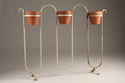 Jean Royere, attributed, Wrought Iron Plant Stand, France, c. 1950. Wrought iron plant stand 