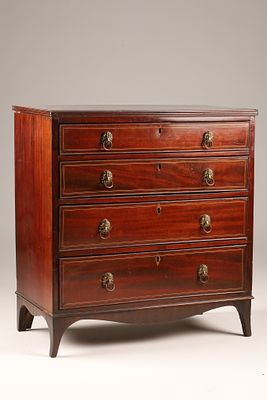 19th C Regency Mahogany Miniature Chest of Drawers. 19th century Regency period mahogany 
